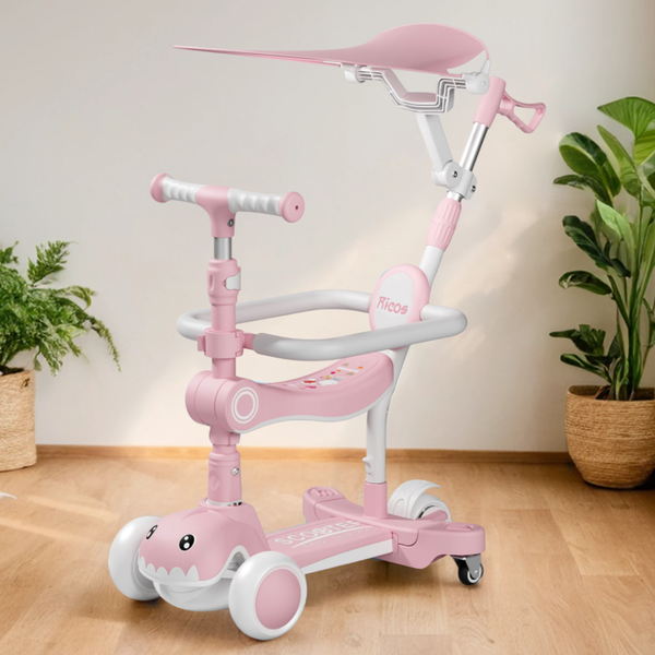 Изображение товара Самокат детский Ricos T-Rex JSCML603B (белый/розовый)