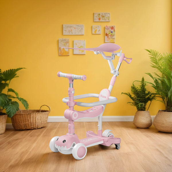 Изображение товара Самокат детский Ricos T-Rex JSCML603B (белый/розовый)