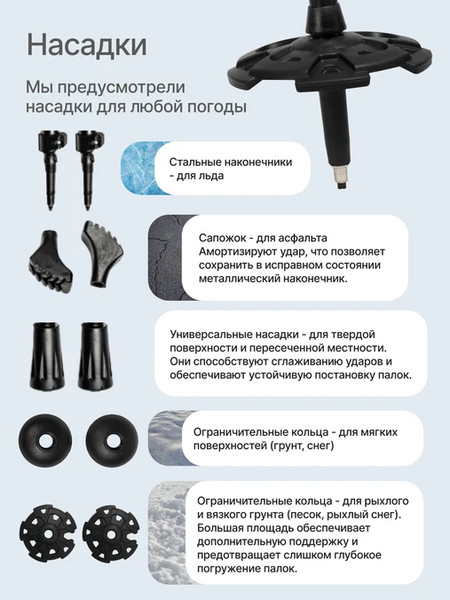 Изображение товара Палка для скандинавской ходьбы RoadLike Protect / 432076 (белый)