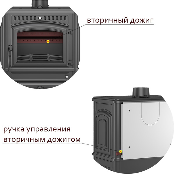 Изображение товара Печь-камин Везувий LV-12 S (антрацит)