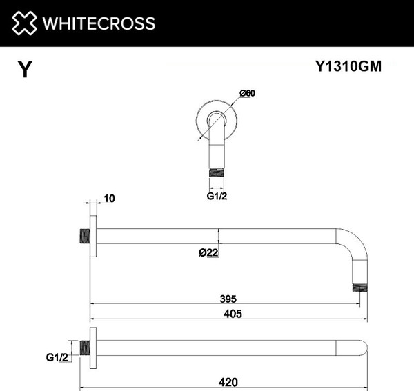 Изображение товара Душевой кронштейн Whitecross Y1310NIB (брашированный никель)