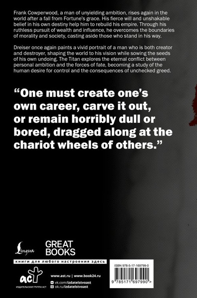 Изображение товара Книга АСТ The Titan, твердая обложка (Драйзер Теодор )