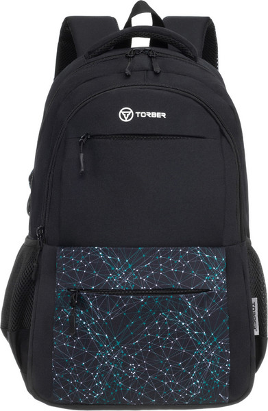 Изображение товара Школьный рюкзак Torber Class X / T2602-24-BB (черный с орнаментом)