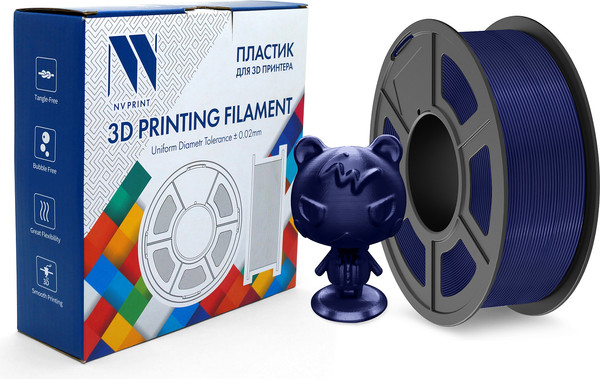 Изображение товара Пластик для 3D-печати NV Print NV-3D-TPU-SILK-DARK-BLUE (1.75мм, 1кг, темно-синий)