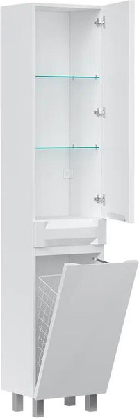 Изображение товара Шкаф-пенал для ванной EQUIL Corner 40 (напольный, с корзиной)