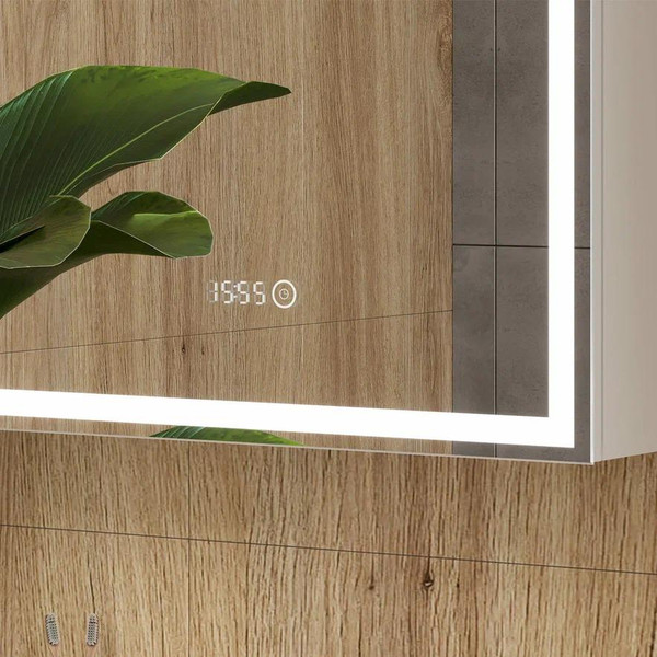 Изображение товара Шкаф с зеркалом для ванной EQUIL Corner LED 60 (с часами, правый)