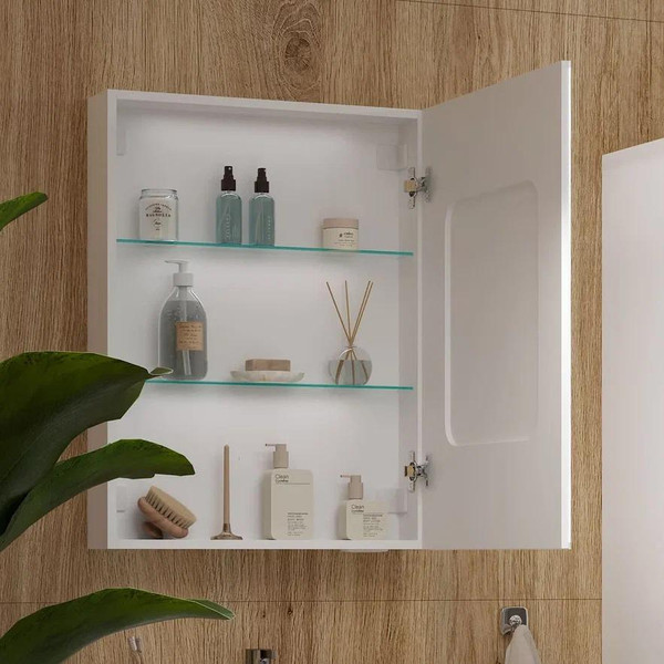 Изображение товара Шкаф с зеркалом для ванной EQUIL Corner LED 60 (с часами, правый)