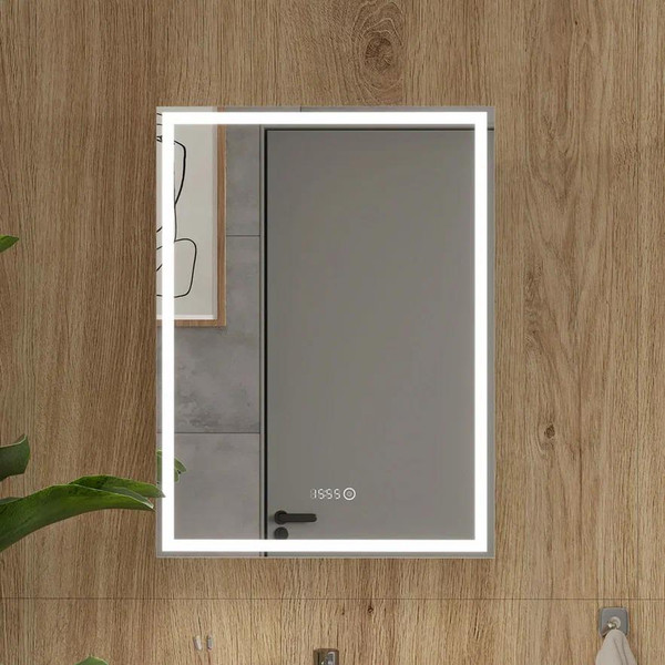 Изображение товара Шкаф с зеркалом для ванной EQUIL Corner LED 60 (с часами, правый)