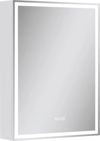 Изображение товара Шкаф с зеркалом для ванной EQUIL Corner LED 60 (с часами, правый)