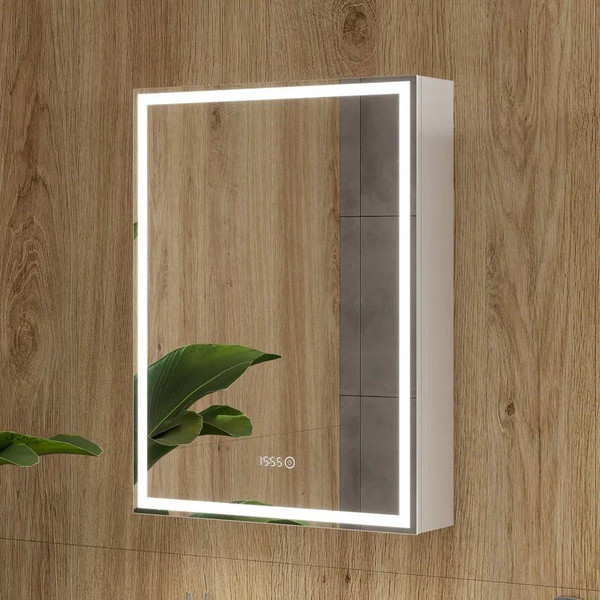 Изображение товара Шкаф с зеркалом для ванной EQUIL Corner LED 60 (с часами, правый)