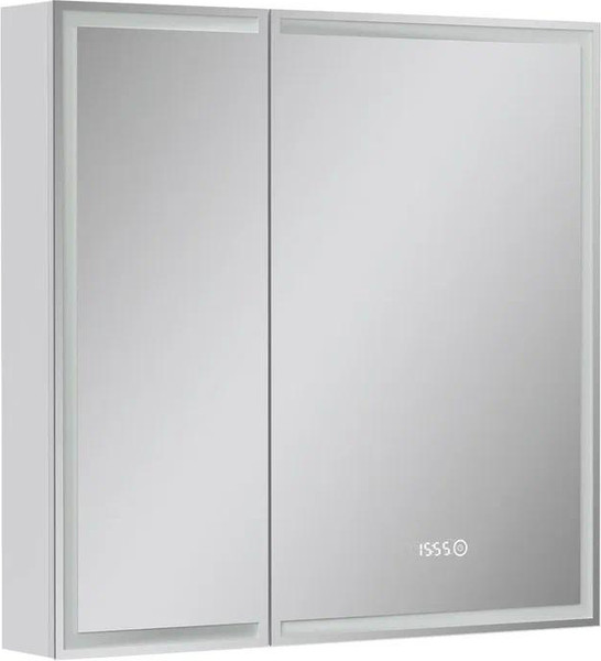 Изображение товара Шкаф с зеркалом для ванной EQUIL Corner LED 80 (с часами)