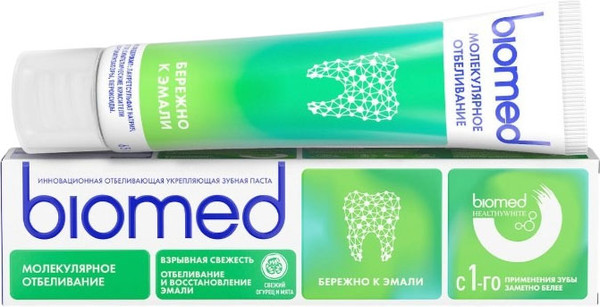 Изображение товара Зубная паста Biomed Healthy White Свежий огурец и мята (65г)