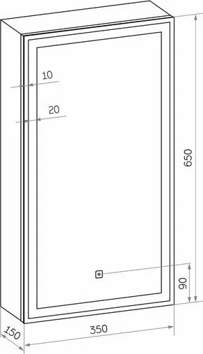 Изображение товара Шкаф с зеркалом для ванной Континент Mirror Box LED 35х65 R