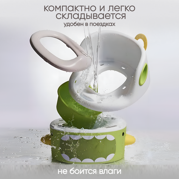 Изображение товара Детский горшок Solmax&Kids Акула / SM99506 (зеленый/белый)