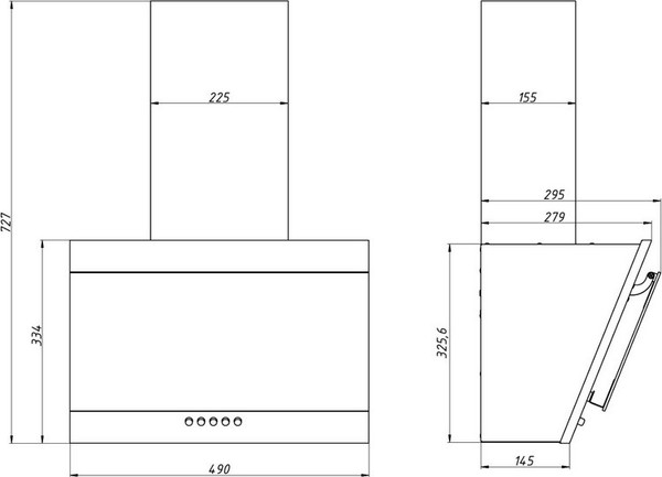 Изображение товара Вытяжка наклонная Elikor 50П-430-К3Д / 266399 (черный/черное стекло)