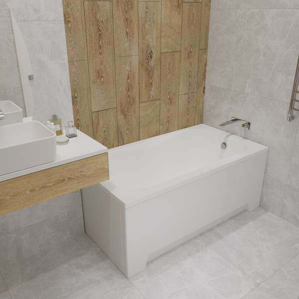 Изображение товара Ванна акриловая Lauter Sophia 130х70 / 21205130 (с ножками, лицевым и торцевым экраном)