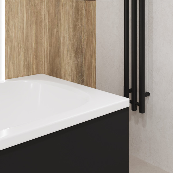 Изображение товара Ванна акриловая Lauter Sophia 140х70 / 21205140 (с ножками, лицевым черным и торцевым экраном)