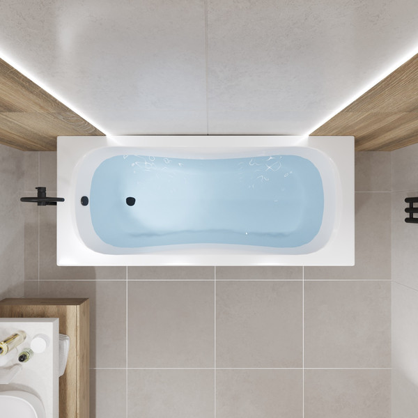 Изображение товара Ванна акриловая Lauter Sophia 160х70 / 21205160 (с ножками и лицевым черным экраном)