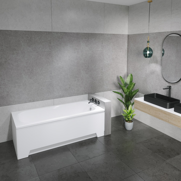 Изображение товара Ванна акриловая Lauter Sophia 160х70 / 21205160 (с ножками, лицевым и торцевым экраном)