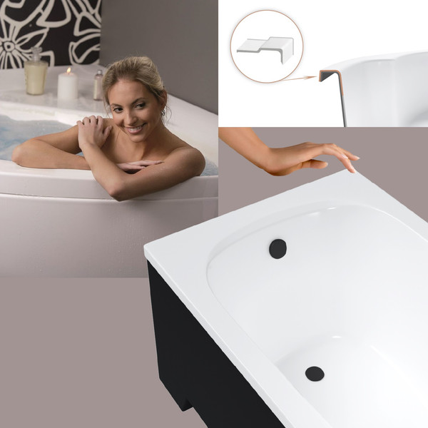 Изображение товара Ванна акриловая Lauter Sophia 170х70 / 21205170 (с ножками и лицевым черным экраном)