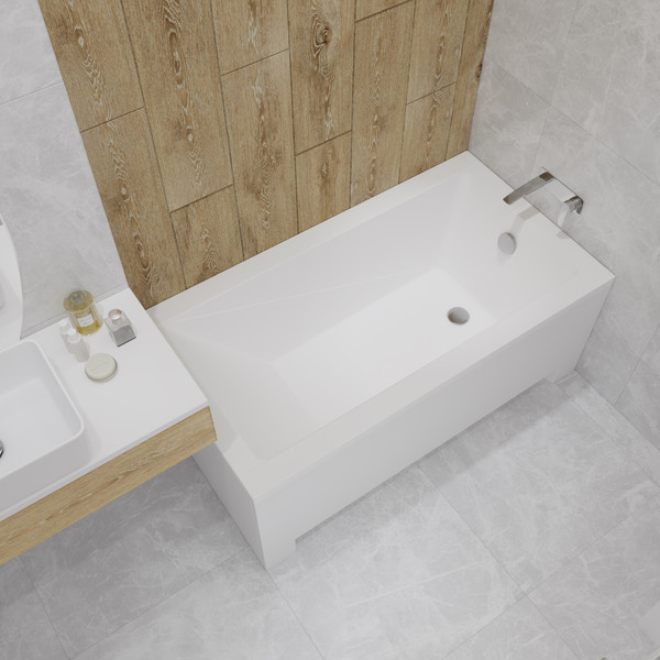 Изображение товара Ванна акриловая Lauter Estelle 120х70 / 21206020 (ножками, лицевым и торцевым экраном)