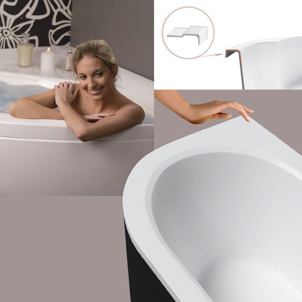 Изображение товара Ванна акриловая Lauter Bliss 150х75 P /  21201052P (с ножками и лицевым черным экраном)