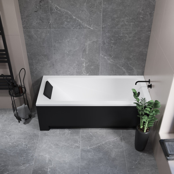 Изображение товара Ванна акриловая Lauter Estelle 150х70 / 21206050 (с ножками, лицевым черным и торцевым экраном)