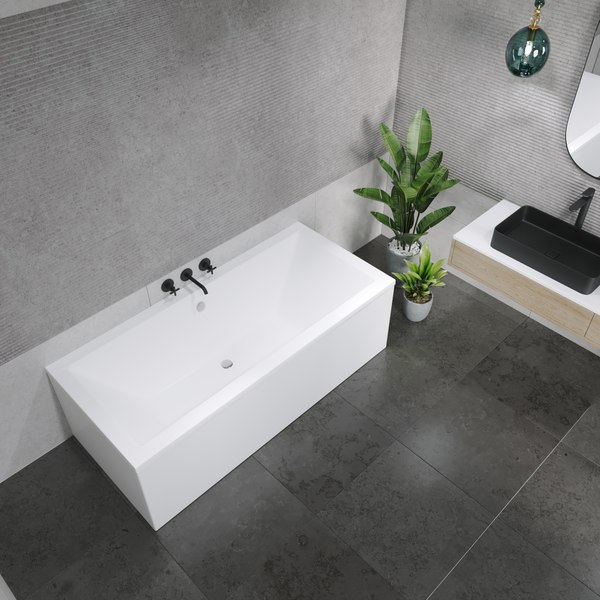 Изображение товара Ванна акриловая Lauter Oasis 155х70 / 21203055 (с ножками и лицевым экраном)