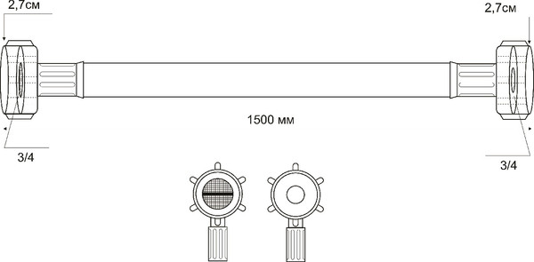 Изображение товара Заливной шланг РМС ШЗ-1.5 (1.5м)