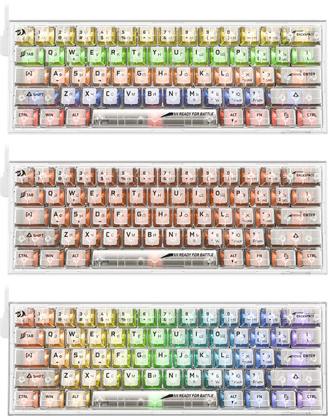 Изображение товара Клавиатура Redragon Fizz RGB / 71736 (прозрачный/белый)