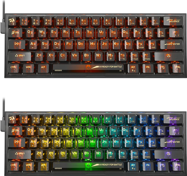 Изображение товара Клавиатура Redragon Fizz RGB / 71737 (прозрачный/черный)