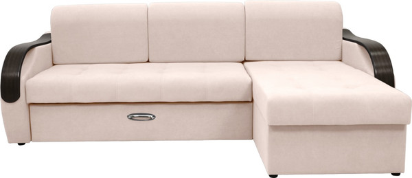 Изображение товара Диван угловой Сириус Лидер-6 с оттоманкой ППУ 260x165 (Eva 01 велюр белый)