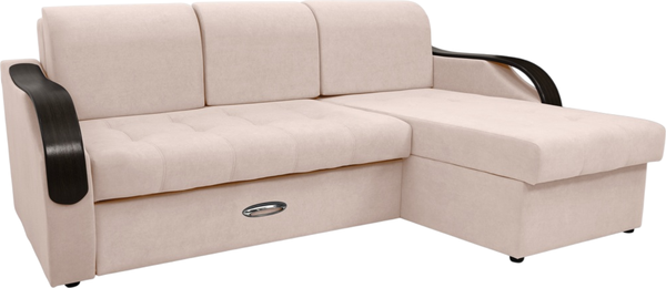 Изображение товара Диван угловой Сириус Лидер-6 с оттоманкой НПБ 260x165 (Eva 01 велюр белый)