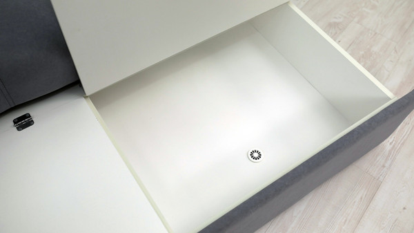 Изображение товара Диван угловой Сириус Лидер-13 с оттоманкой ППУ 285x165 (Eva 01 велюр белый)