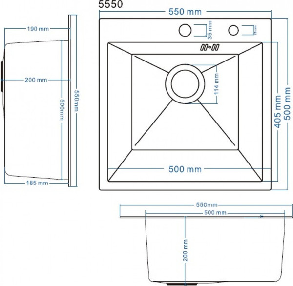 Изображение товара Мойка кухонная Schtoff Best Premium Black 5550 + KR-1 Black + SD-1 Black (с коландером и дозатором)