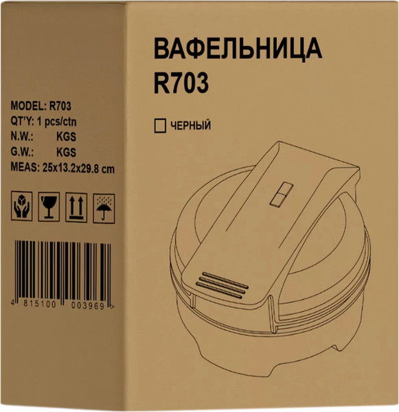 Изображение товара Вафельница RAGEX R703-000 (черный)