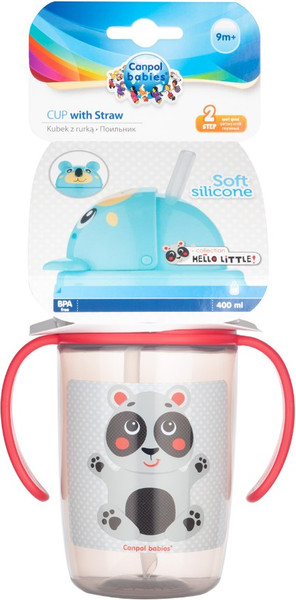 Изображение товара Поильник Canpol Hello Little с трубочкой 9+ / 56/500 (400мл, бежевый)