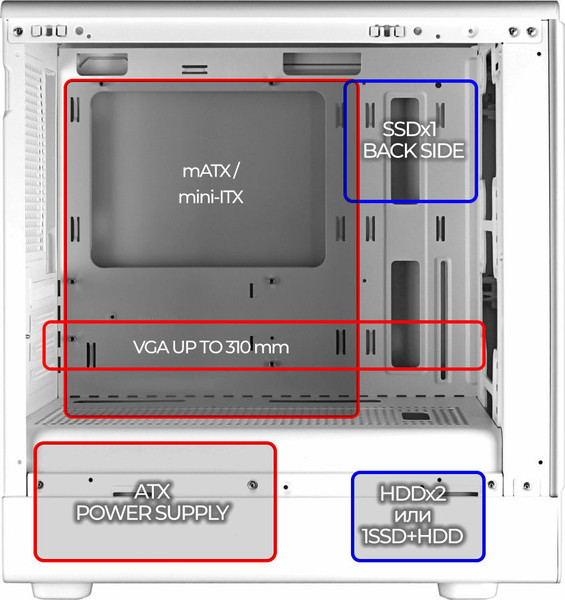 Изображение товара Корпус для компьютера Ginzzu CL420 (белый)