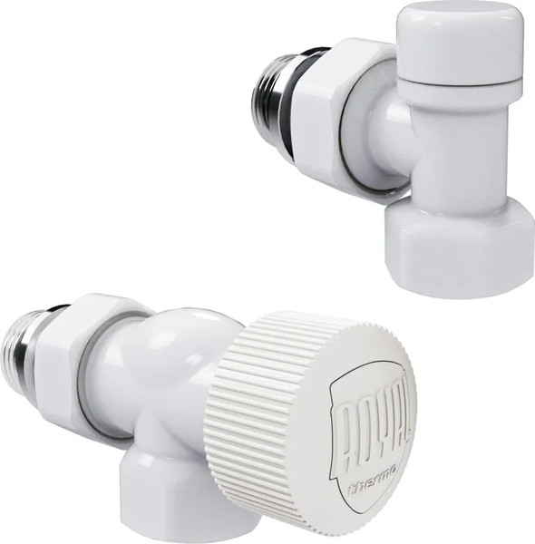 Изображение товара Комплект кранов для инженерного подключения Royal Thermo Design 1/2"М30x1.5 (осевой, белый)