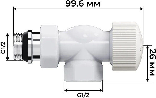 Изображение товара Комплект кранов для инженерного подключения Royal Thermo Design 1/2"М30x1.5 (осевой, белый)