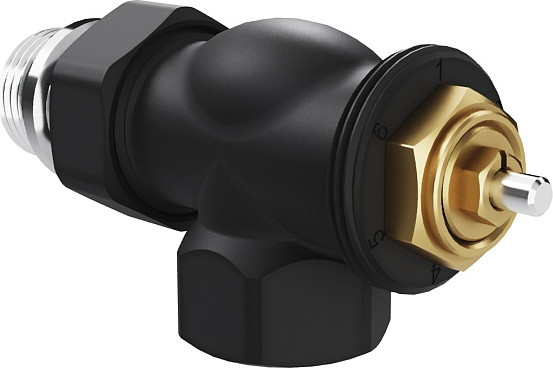 Изображение товара Комплект кранов для инженерного подключения Royal Thermo Design 1/2" М30x1.5 (осевой, черный)