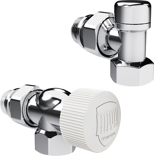 Изображение товара Комплект кранов для инженерного подключения Royal Thermo Design 1/2" М30x1.5 (осевой, хром)