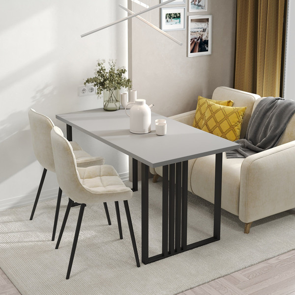 Изображение товара Обеденный стол Mio Tesoro Laim 120x66 (серый/черный)