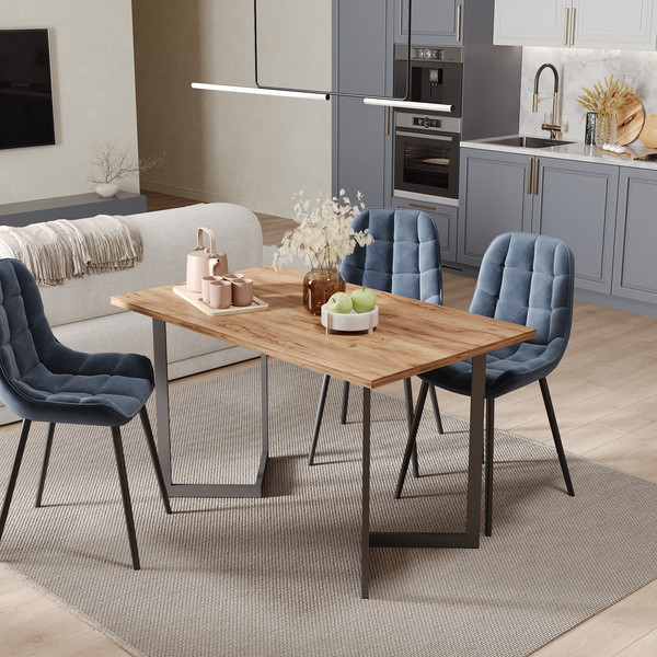 Изображение товара Обеденный стол Soma Miata 120x66 (дуб золотой крафт/черный)