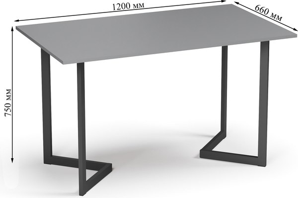 Изображение товара Обеденный стол Soma Miata 120x66 (серый/черный)