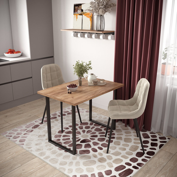 Изображение товара Обеденный стол Soma Tako 92x50 (дуб крафт золотой/черный)