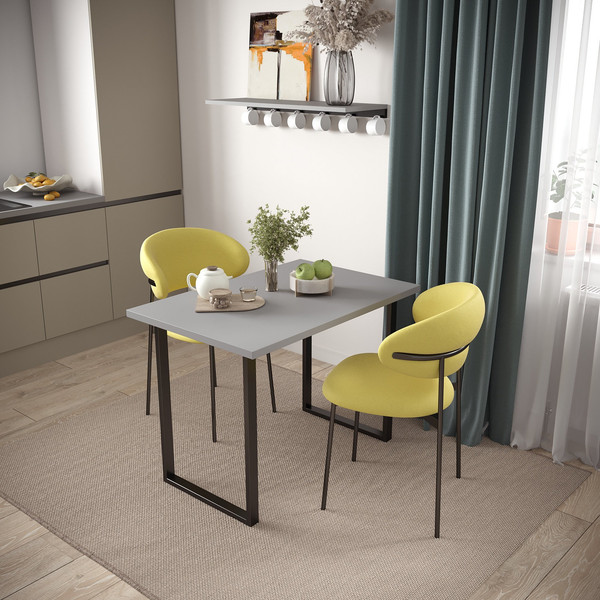 Изображение товара Обеденный стол Soma Tako 92x50 (серый/черный)