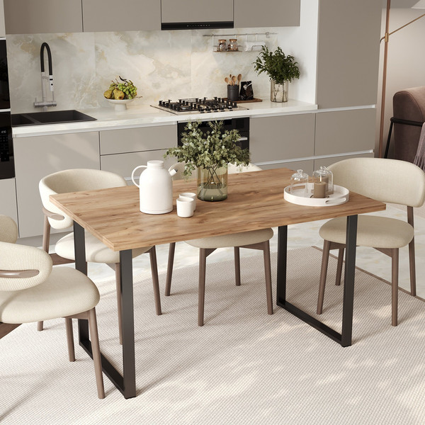 Изображение товара Обеденный стол Soma Tako 120x66 (дуб золотой крафт/черный)