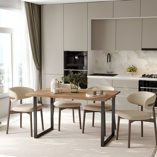 Изображение товара Обеденный стол Soma Tako 120x66 (дуб золотой крафт/черный)