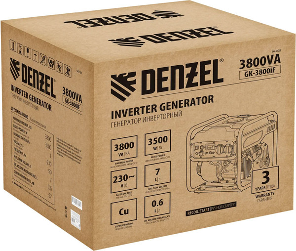 Изображение товара Инверторный генератор Denzel GK-3800iF / 94708